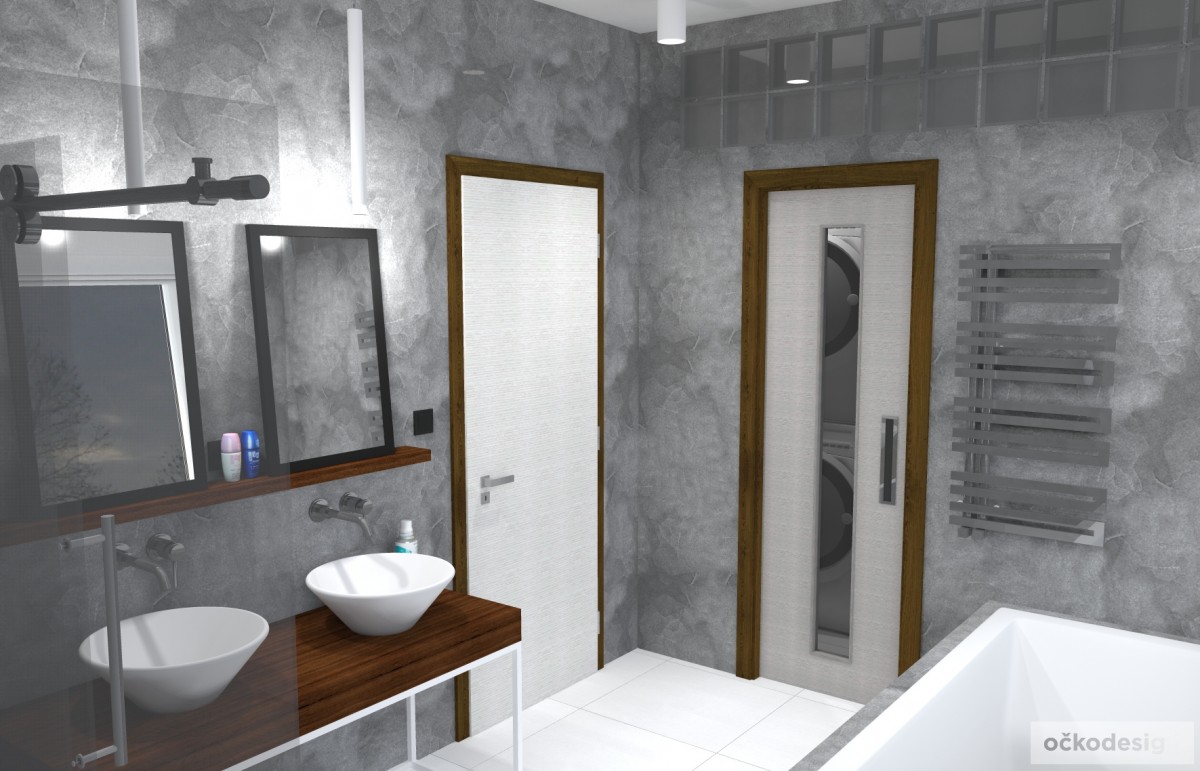 designová koupelna, minimalistická, moderní, návrhy koupelen, Petr Molek, očkodesign, návrhy interiérů