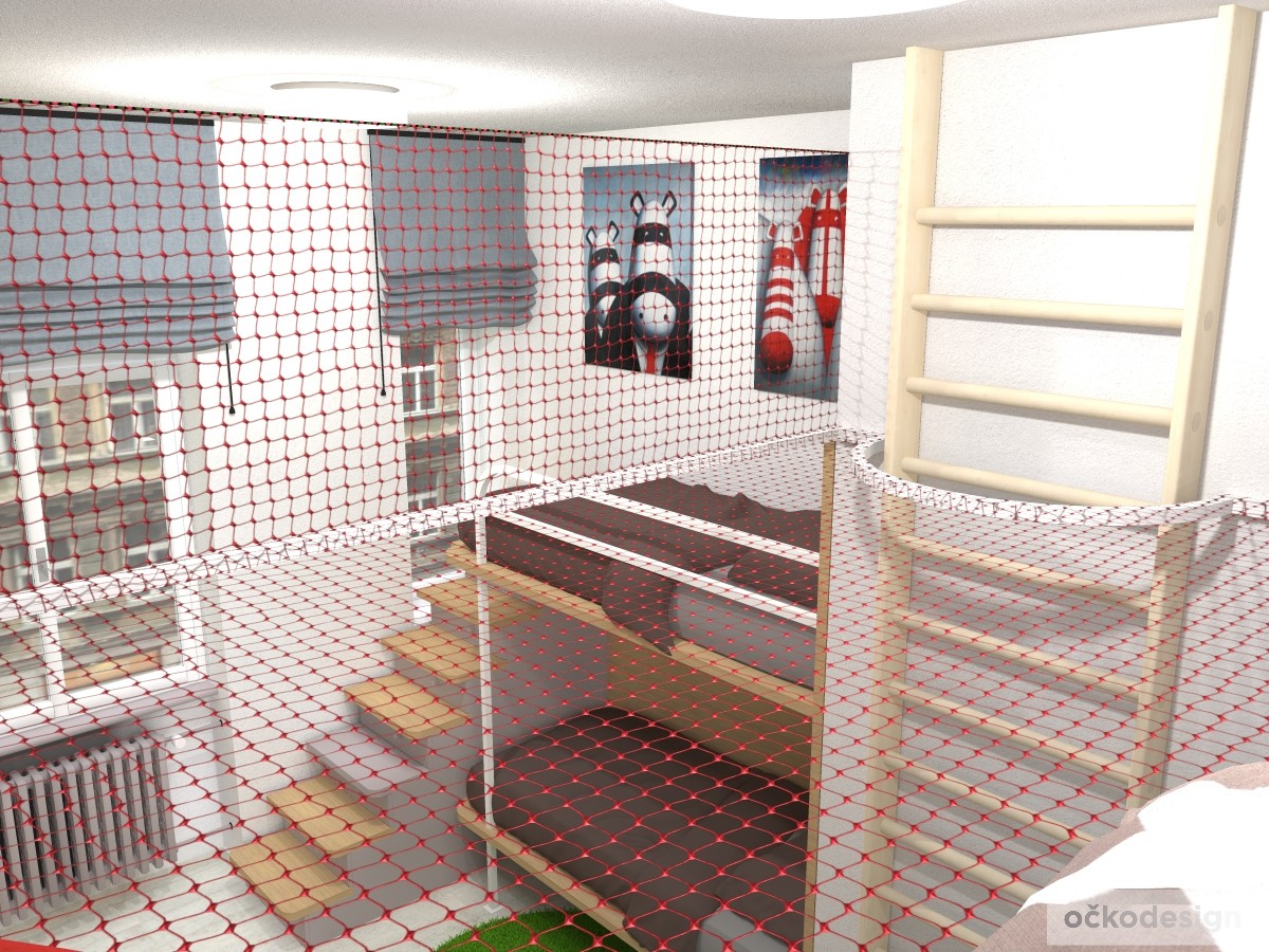 originální dětský pokoj, pro dvě děti, 3D návrhy interiérů, jak zařídit dětský, dětské pokoje, bunkr pro děti